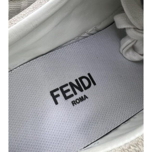 FENDI Off White Monogram FF Zucca Logo Low Top Sneakers Size EU36.5 - Picture 9 of 12